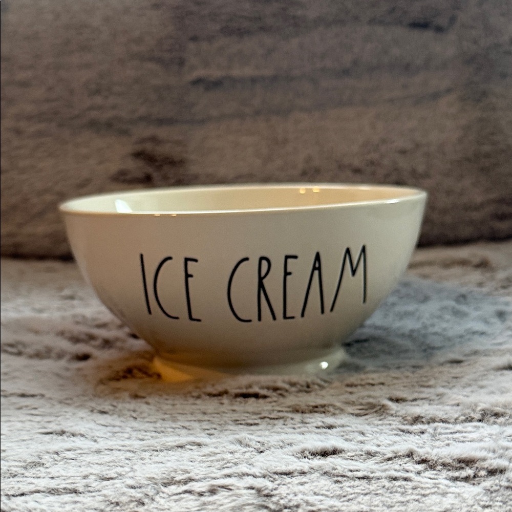 Rae Dunn White “ICE CREAM” Bowl, 5.75” x 3” tall
